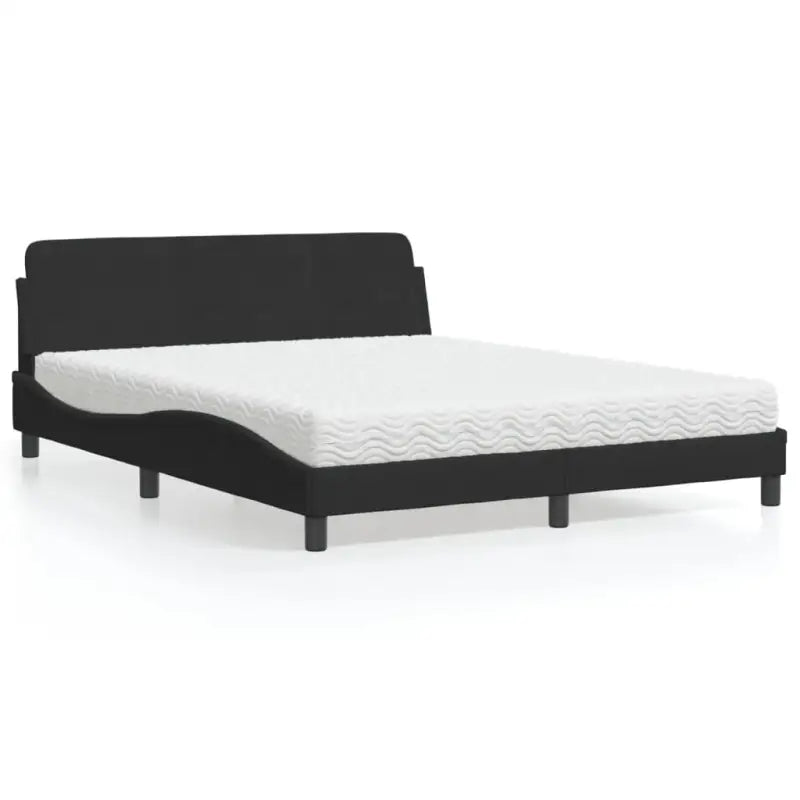 Comfortabel bed met multiplex lattenbodem en 22d PU-schuim voor optimale nachtrust - Zwart / 160 x 200 cm - Bedden &