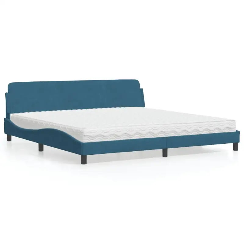 Comfortabel bed met multiplex lattenbodem en 22d PU-schuim voor optimale nachtrust - Blauw / 200 x 200 cm - Bedden &