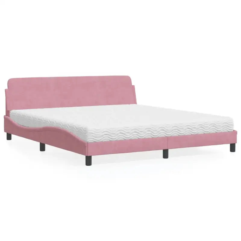Comfortabel bed met multiplex lattenbodem en 22d PU-schuim voor optimale nachtrust - Roze / 180 x 200 cm - Bedden &