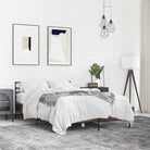 Comfortabel bedframe van bewerkt hout voor elke slaapkamer - bruin eikenkleur / 135 x 190 cm - Bedden & bedframes