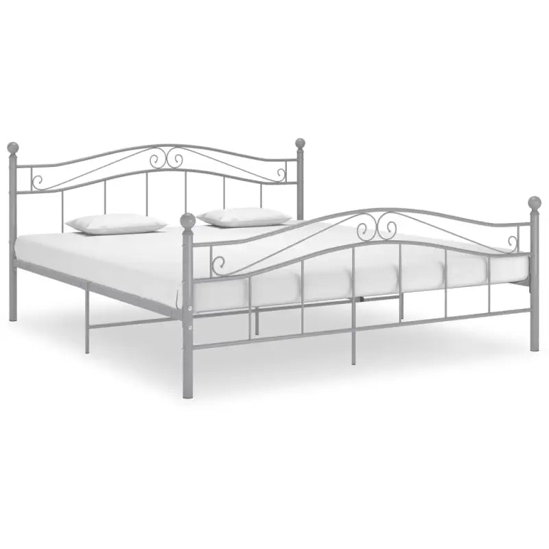 Comfortabel bedframe van gepoedercoat metaal voor een heerlijke nachtrust - Grijs / 140 x 200 cm - Bedden & bedframes