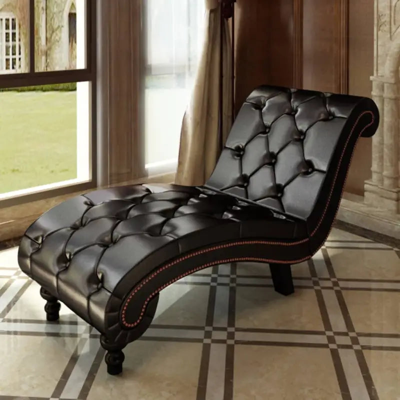 Comfortabele chaise longue met zachte fluwelen bekleding voor thuis - Bruin / 1 - Chaises longues