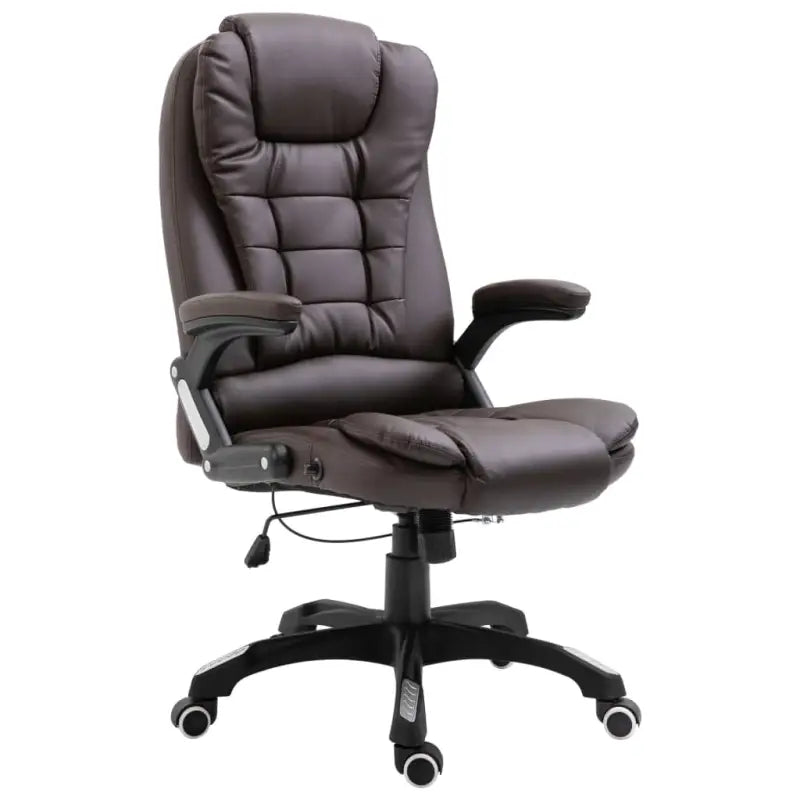 Comfortabele ergonomische bureaustoel met hoge rug en armleuningen - Bruin / 1 - Bureaustoelen