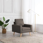Comfortabele fauteuil met zachte stof en dik gevoerde vulling - Taupe / 1 - Fauteuils & Relaxfauteuils