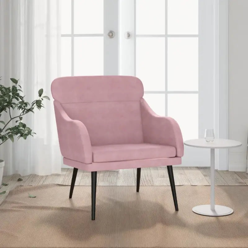 Comfortabele fluweel relaxfauteuil voor ontspanning na een drukke dag - Roze / 1 - Fauteuils & Relaxfauteuils