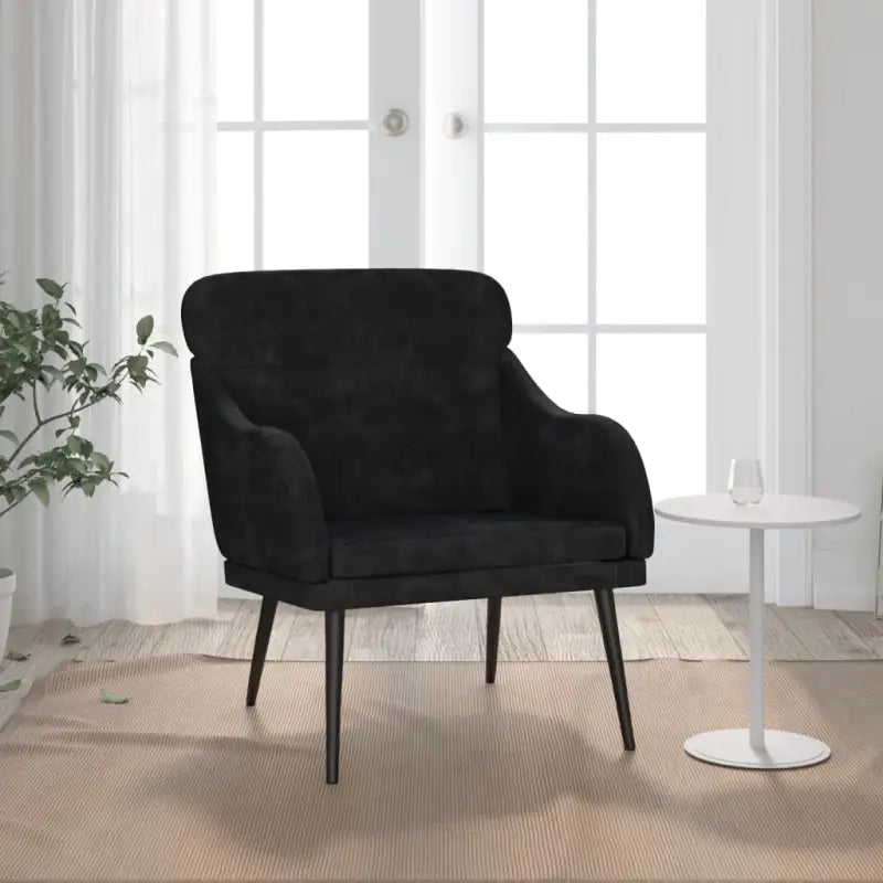 Comfortabele fluweel relaxfauteuil voor ontspanning na een drukke dag - Zwart / 1 - Fauteuils & Relaxfauteuils