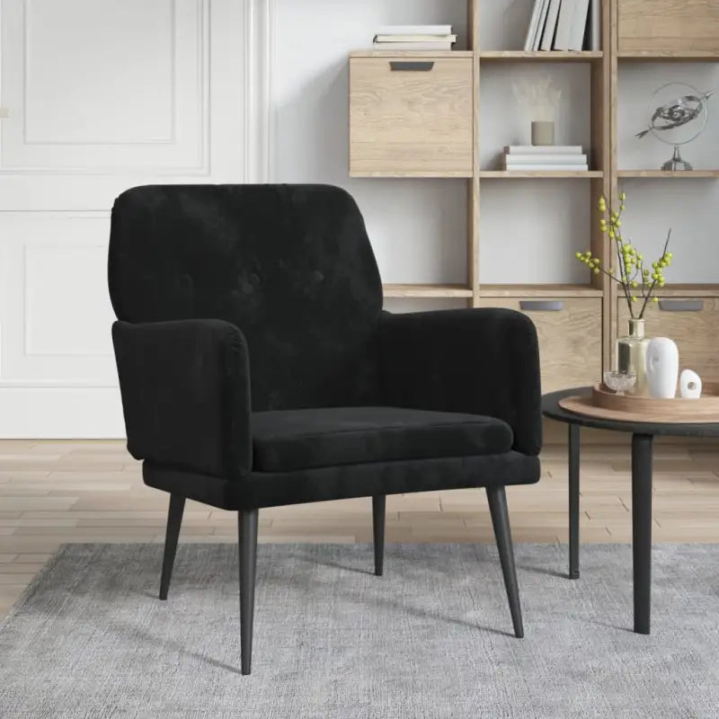 Comfortabele fluwelen relaxfauteuil voor ultiem ontspanning Gevoel - Zwart / 1 - Fauteuils & Relaxfauteuils