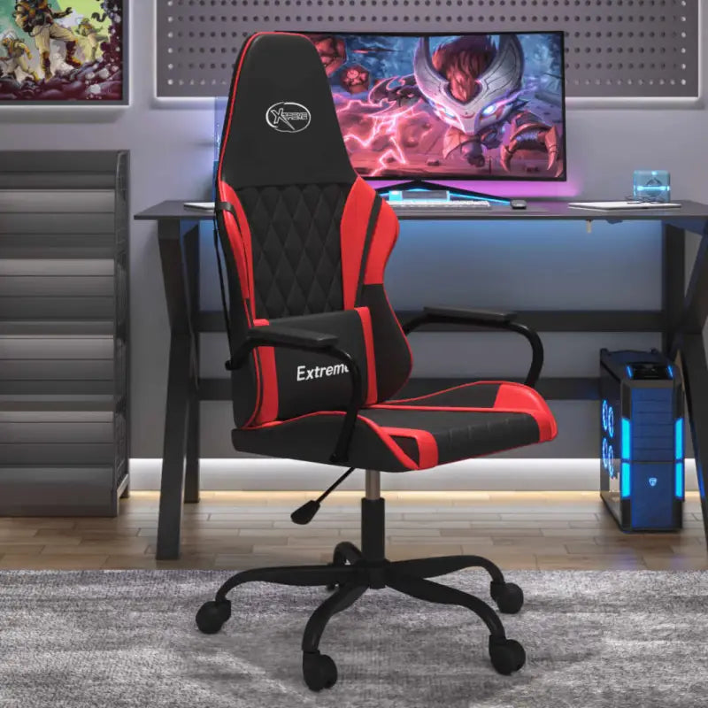 Comfortabele gamingstoel met duurzaam kunstleer en gemakkelijke reiniging - Zwart en rood / 1 - Gamingstoelen