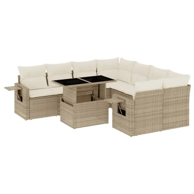 Comfortabele tuinset van beige materiaal en gepoedercoat staal - Tuinsets