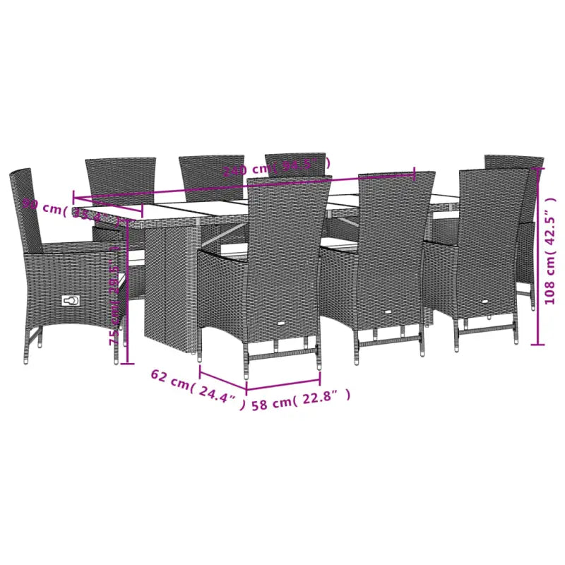 Comfortabele tuinset van poly rattan gemakkelijk schoon en perfect voor buiten - Tuinsets