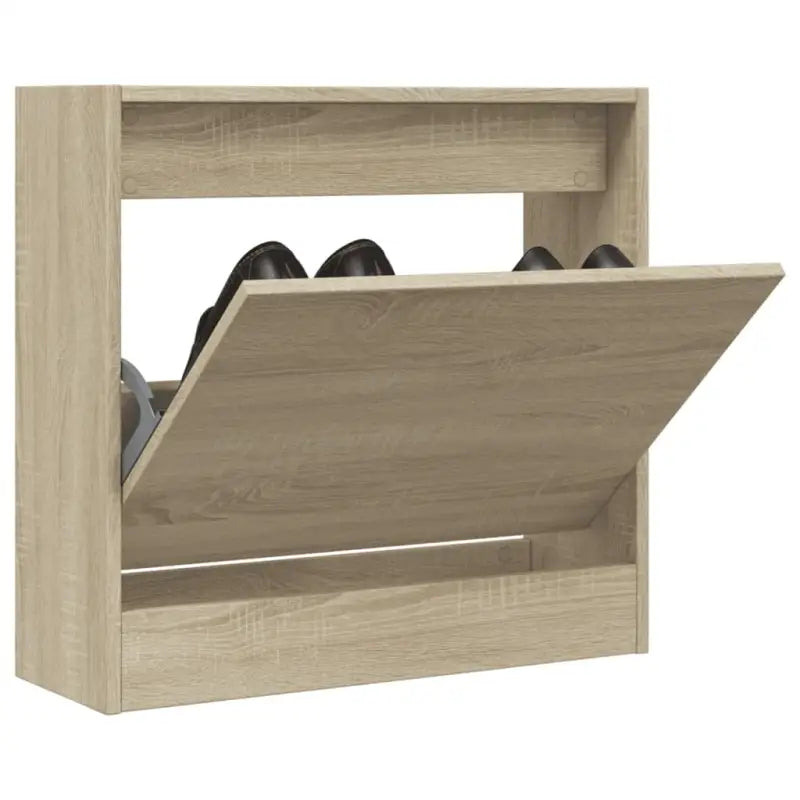 Compact schoenenkast van bewerkt hout voor smalle ruimtes - Sonoma eiken / 60 x 21 x 57 cm / 1 - Schoenenrekken