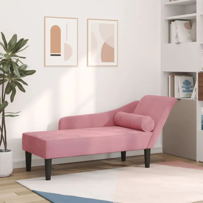 Darkgrijs materiaal chaise longue voor ultiem comfort en ontspanning - Roze / 1 - Chaises longues