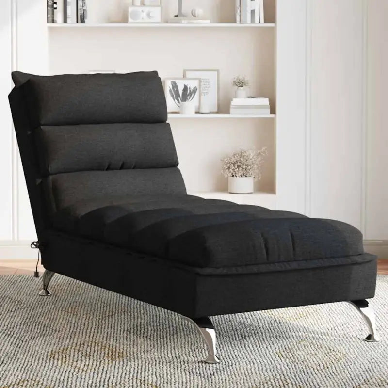 Decoratieve chaise longue met multiplex lattenbodem en duurzame stof - Zwart / 1 / met massage - Chaises longues