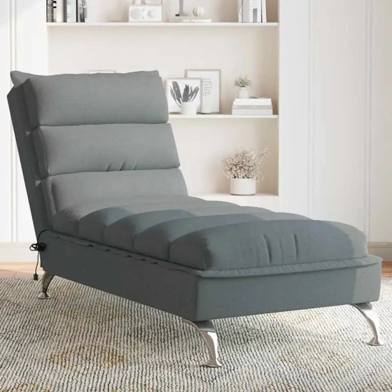 Decoratieve chaise longue met multiplex lattenbodem en duurzame stof - Donkergrijs / 1 / met massage - Chaises longues