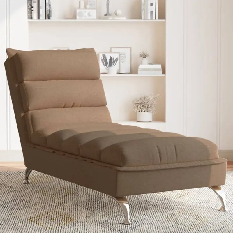Decoratieve chaise longue met multiplex lattenbodem en duurzame stof - Bruin / 1 / zonder massage - Chaises longues