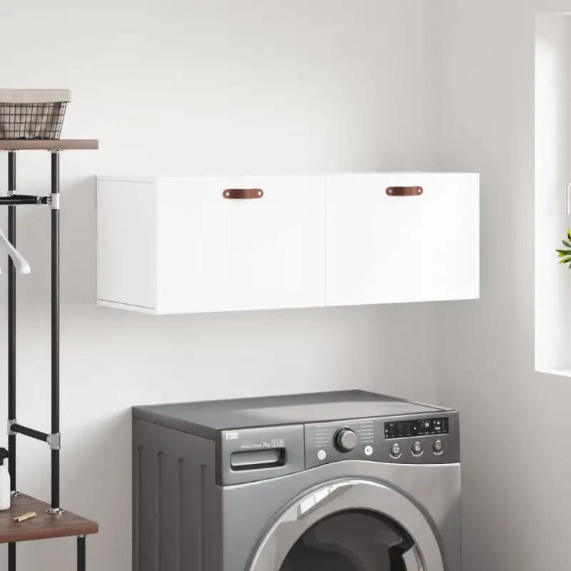 Decoratieve wandkast van bewerkt hout voor in je interieur - Hoogglans wit / 100 x 36.5 x 35 cm / 1 - Opbergkasten &