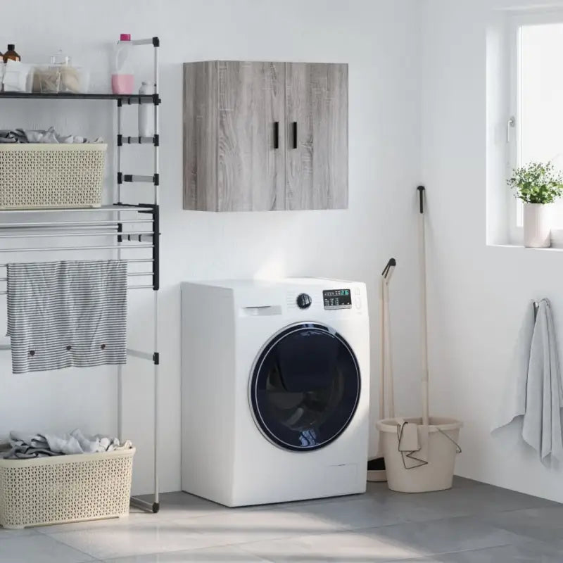 Decoratieve wandkast van bewerkt hout voor interieur en opbergruimte - Grijs sonoma / 1 - Opbergkasten & lockerkasten