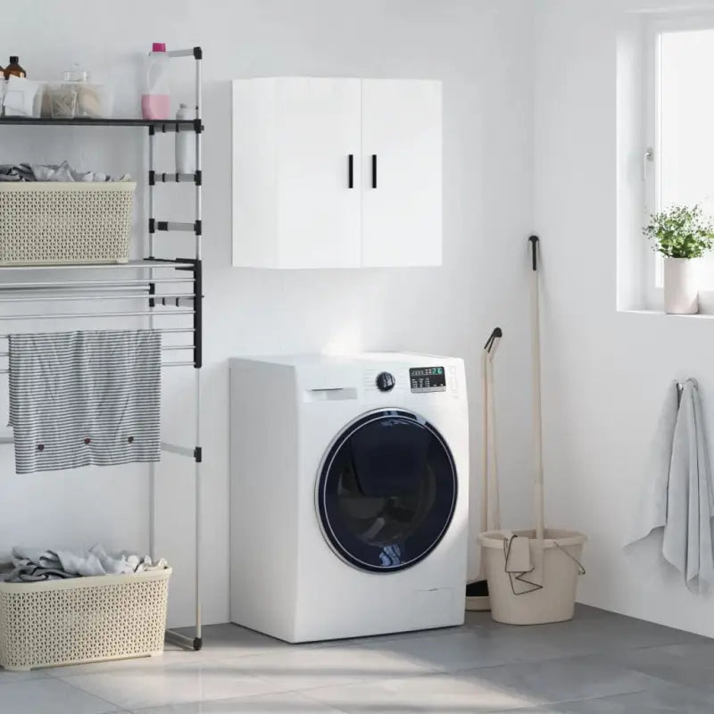 Decoratieve wandkast van bewerkt hout voor interieur en opbergruimte - Hoogglans wit / 1 - Opbergkasten & lockerkasten