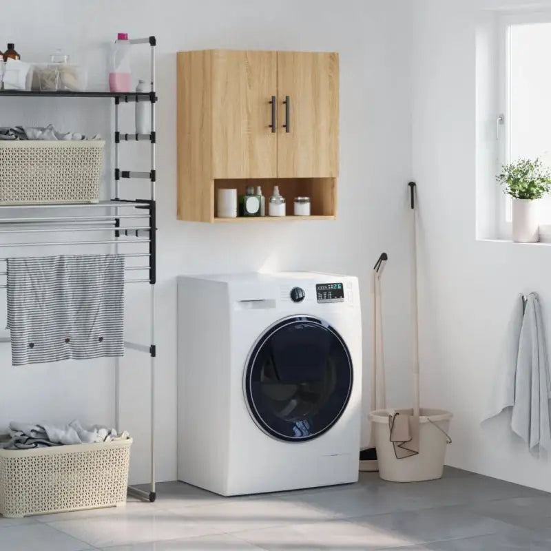 Decoratieve wandkast van bewerkt hout voor praktische opbergruimte - Sonoma eiken / 1 - Opbergkasten & lockerkasten