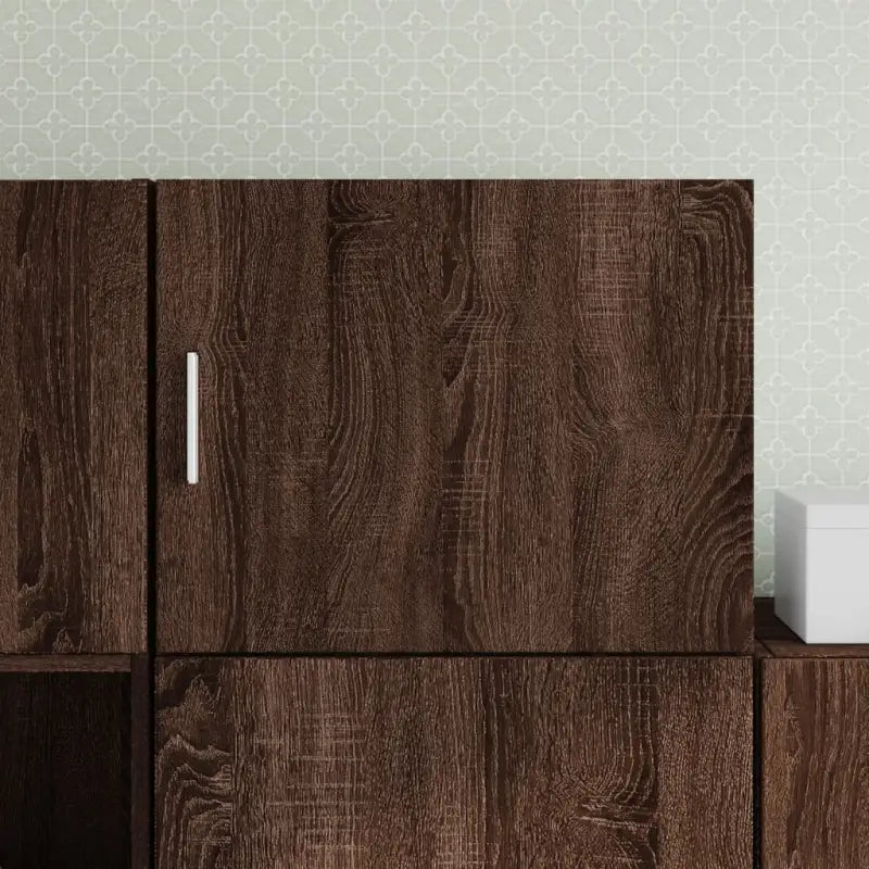 Decoratieve wandkast van bewerkt hout voor stijl en functionaliteit - bruin eikenkleur / 1 - Dressoirs & buffetkasten