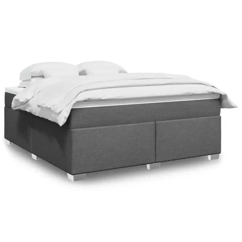 Donkerbruin boxspringbed met ademend vermogen en zachte materiaal vulling - Donkergrijs / 180 x 200 cm - Bedden &