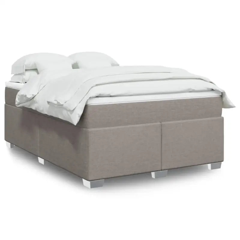 Donkerbruin boxspringbed met ademend vermogen en zachte materiaal vulling - Taupe / 140 x 200 cm - Bedden & bedframes