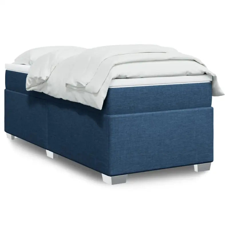 Donkerbruin boxspringbed met ademend vermogen en zachte materiaal vulling - Blauw / 90 x 190 cm - Bedden & bedframes