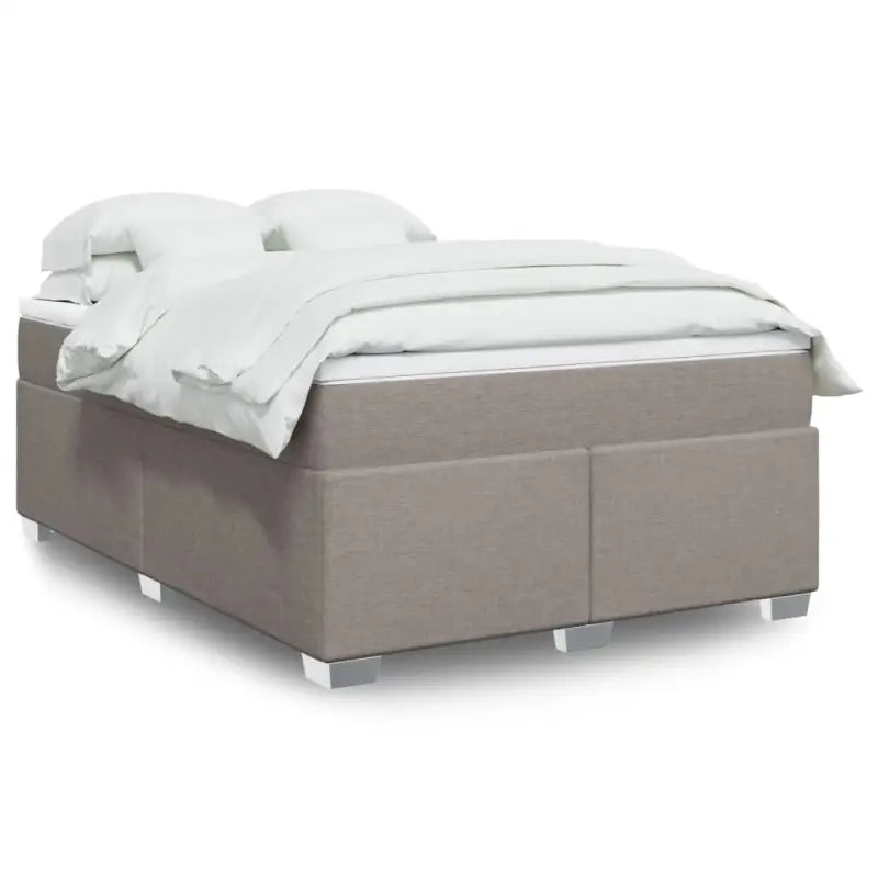 Donkerbruin boxspringbed met ademend vermogen en zachte materiaal vulling - Taupe / 140 x 190 cm - Bedden & bedframes