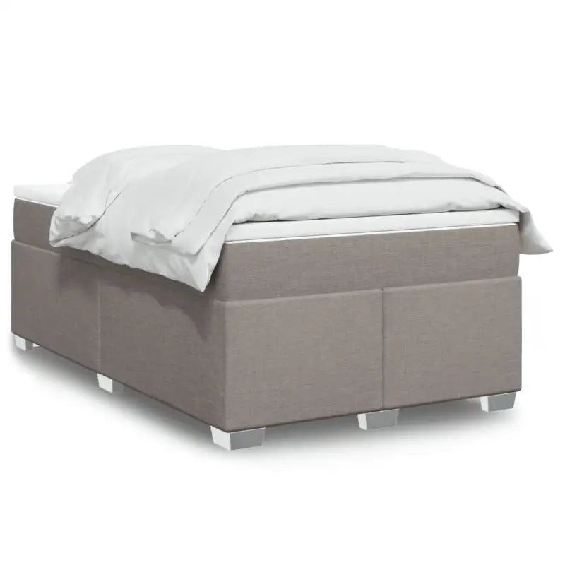 Donkerbruin boxspringbed met ademend vermogen en zachte materiaal vulling - Taupe / 120 x 200 cm - Bedden & bedframes