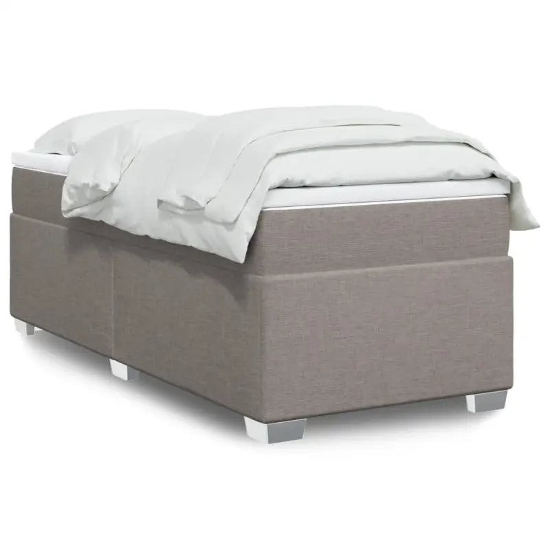 Donkerbruin boxspringbed met ademend vermogen en zachte materiaal vulling - Taupe / 90 x 190 cm - Bedden & bedframes