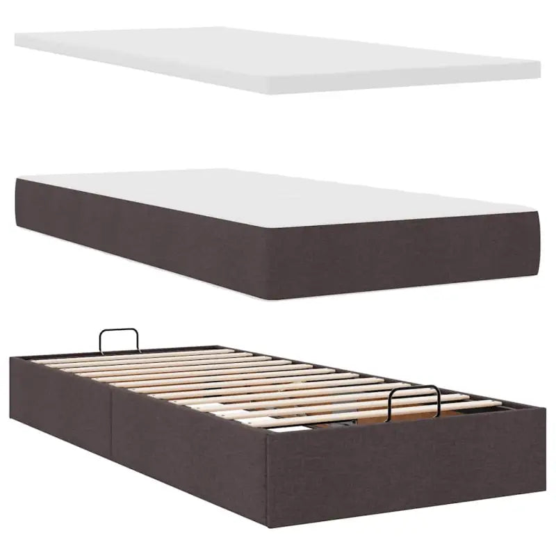 Donkerbruin ottomaans bed met ruime opbergruimte en comfort - Bedden & bedframes