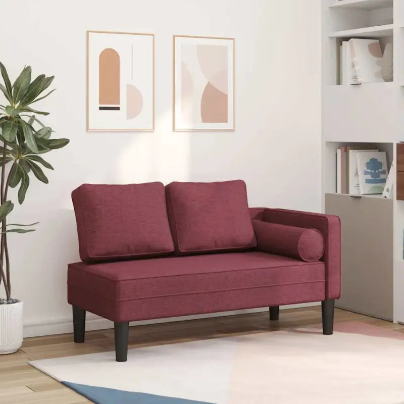 Donkergrijze chaise longue met comfortabel kussen voor ontspanning - Wijnrood / 1 - Chaises longues