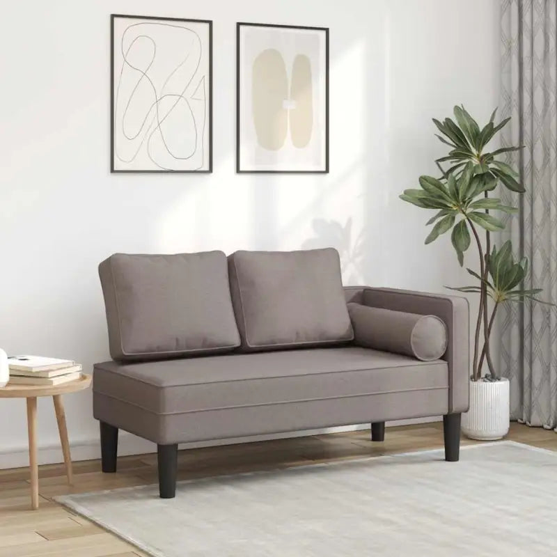 Donkergrijze chaise longue met comfortabel kussen voor ontspanning - Taupe / 1 - Chaises longues