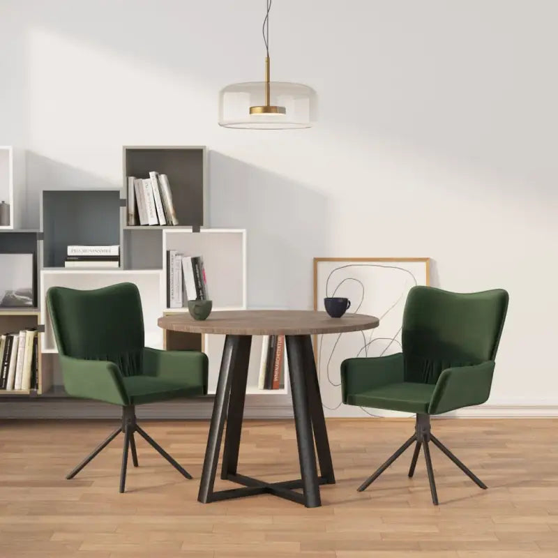 Draaibare eetkamerstoelen met elegant en comfortabel ontwerp - Donkergroen / 2 - Eetkamerstoelen