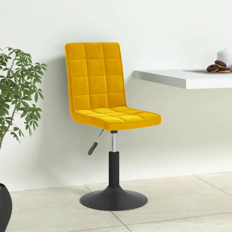 Draaibare eetstoelen met fluweel voor een moderne keukenstijl - Mosterdgeel / 6 - Eetkamerstoelen