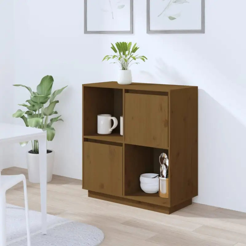 Dressoir in massief grenenhout met trendy ontwerp voor je interieur - Honingbruin / 1 - Dressoirs & buffetkasten