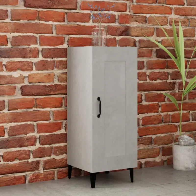 Dressoir met bewerkt hout en metalen poten voor een stevige uitstraling - Betongrijs / 1 - Dressoirs & buffetkasten