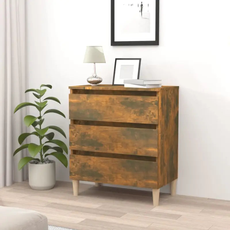 Dressoir met bewerkt hout gemakkelijk schoon en modern ontwerp - Gerookt eiken / 1 - Dressoirs & buffetkasten