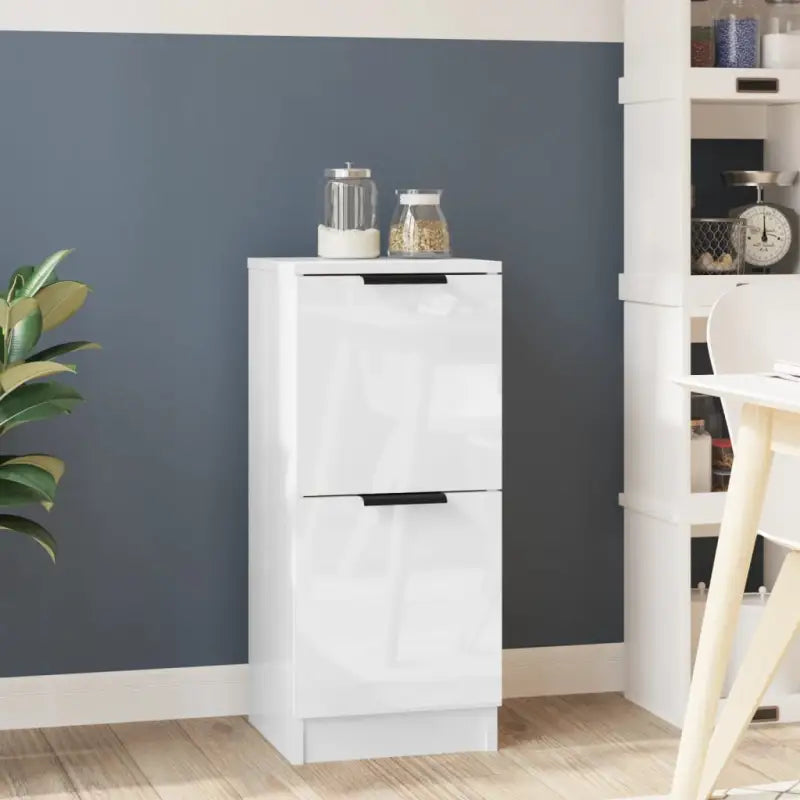 Dressoir met bewerkt hout voor een minimalistische uitstraling - Hoogglans wit / 1 - Dressoirs & buffetkasten
