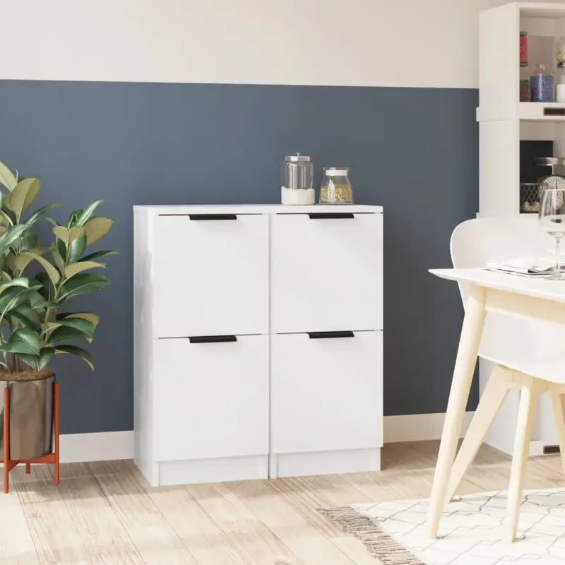 Dressoir met bewerkt hout voor een minimalistische uitstraling - Wit / 2 - Dressoirs & buffetkasten