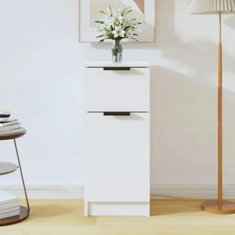 Dressoir met bewerkt hout voor minimalistische charme - Hoogglans wit / 1 - Dressoirs & buffetkasten