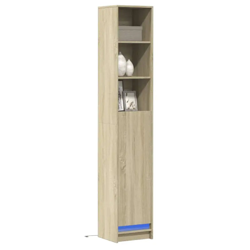 Dressoir met RGB LED-verlichting en bewerkt hout voor een moderne uitstraling - Sonoma eiken / 1 / 36 cm - Dressoirs &