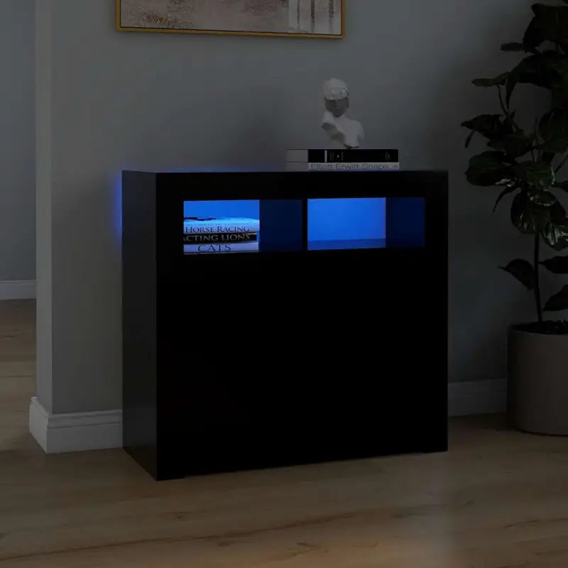 Dressoir met rgb led-verlichting en duurzaam bewerkt hout - Zwart / 80 x 35 x 75 cm / 1 - Dressoirs & buffetkasten