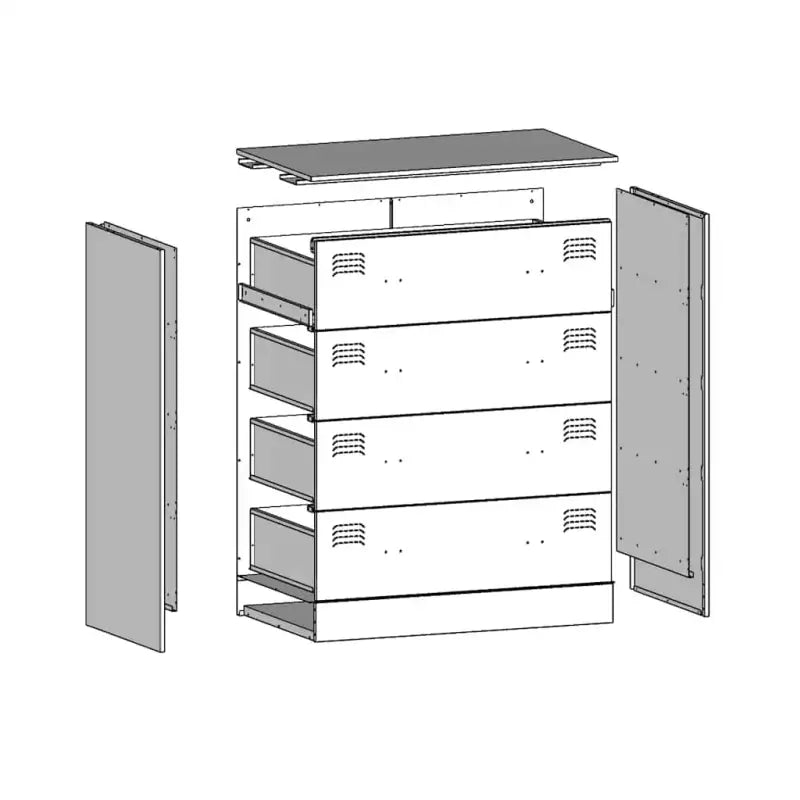 Dressoir met stable koudgewalst staal frame voor in de woonkamer - Dressoirs & buffetkasten