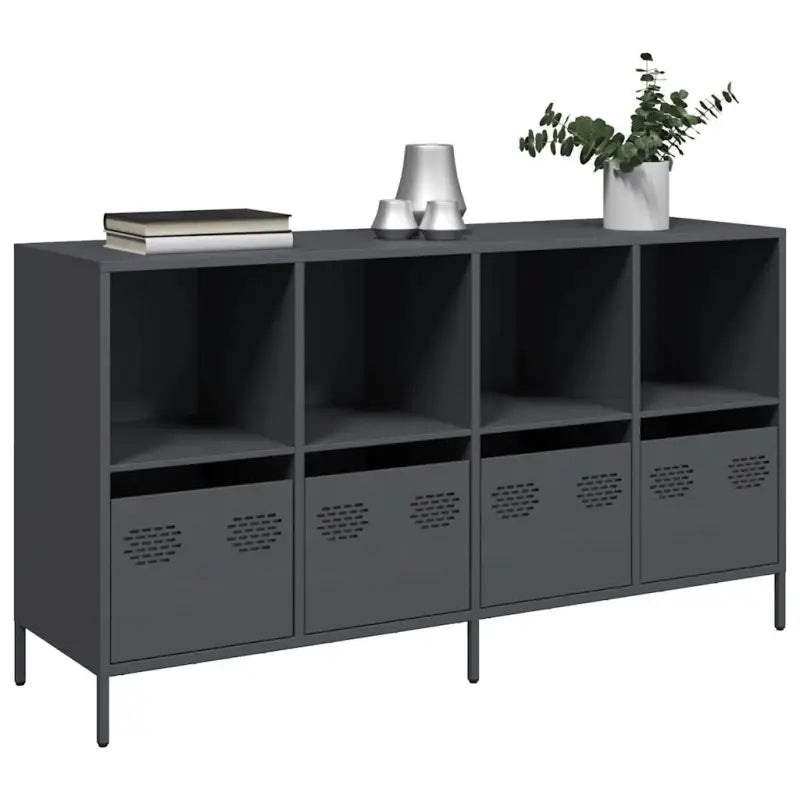 Dressoir met stevig tafelblad van koudgewalst staal - Antraciet / 1 / 135 cm - Dressoirs & buffetkasten