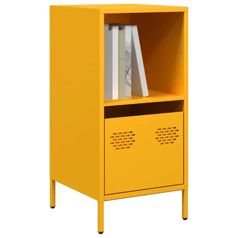 Dressoir met stevig tafelblad van koudgewalst staal - Mosterdgeel / 1 / 35 cm - Dressoirs & buffetkasten