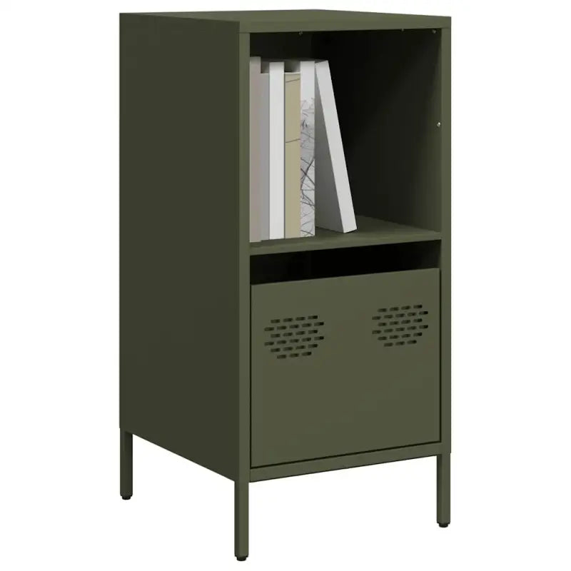 Dressoir met stevig tafelblad van koudgewalst staal - Olijfgroen / 1 / 35 cm - Dressoirs & buffetkasten