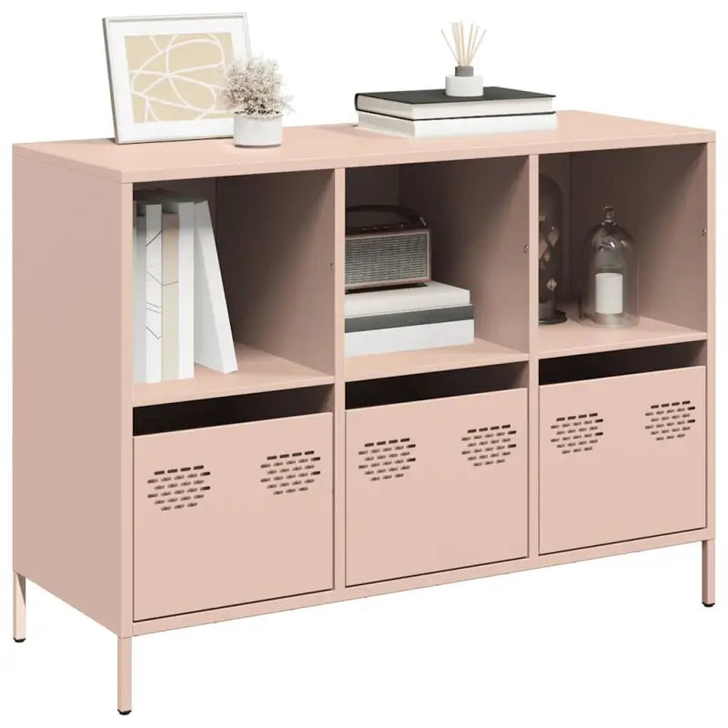 Dressoir met stevig tafelblad van koudgewalst staal - Roze / 1 / 101.5 cm - Dressoirs & buffetkasten