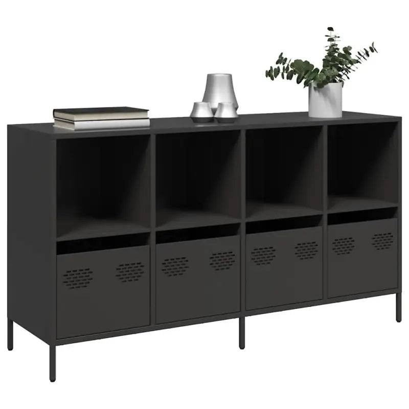 Dressoir met stevig tafelblad van koudgewalst staal - Zwart / 1 / 135 cm - Dressoirs & buffetkasten