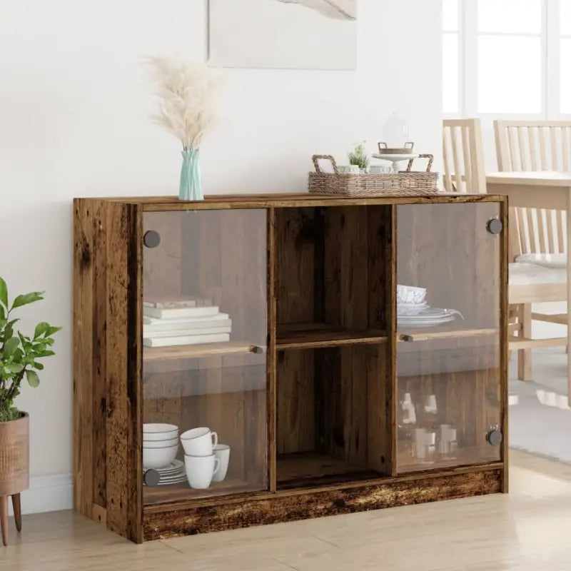 Dressoirs en buffetkasten met boekenkast biedt duurzame en moderne opbergoplossing - Oud hout / 1 / 102 cm - Dressoirs